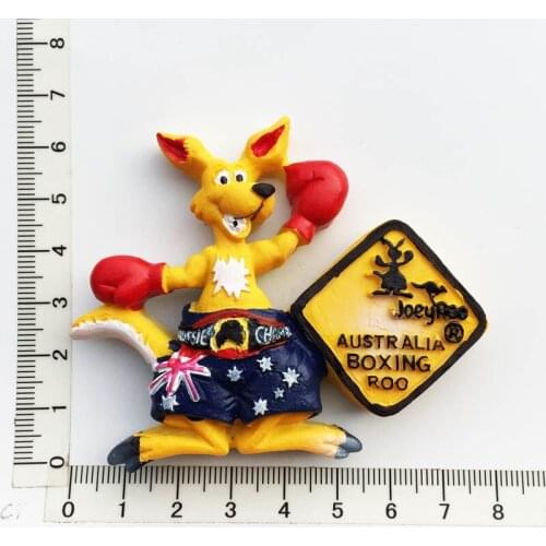 Kangaroo Boxing Champion,Australia) Fridge Magnet,Creative Travel Commemorate Crafts 3D Ornaments Magnetism Resin Material