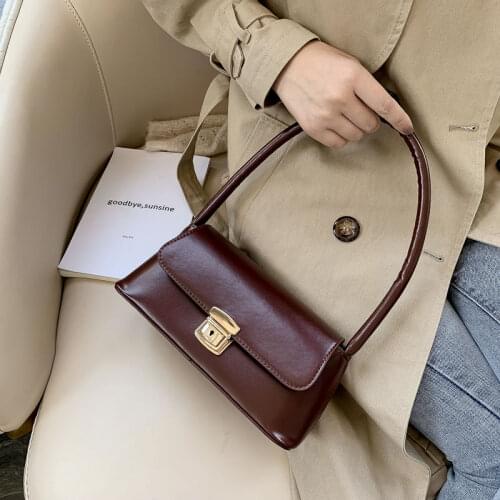 Retro Mini Bag Underarm Bag Fashion pu Leather Women Mini Handbag
