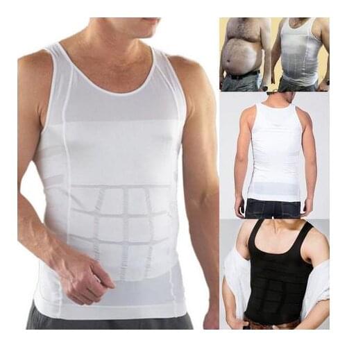 New Arrival New Hot Men Body Shaper Slimming Shirt Solid Color Full Waist trainer Shapewear Corsets Vest