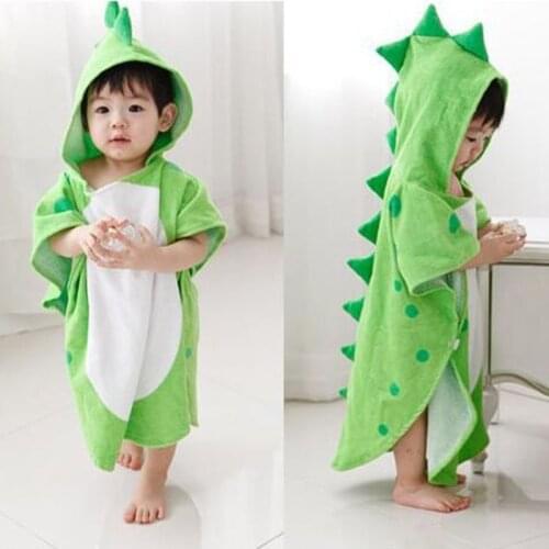 Hooded With Paw Dinosaur Ponchos Duck Bear Hooded Childrens Bath Towel Kids BeachTowel Infant Bathrobe