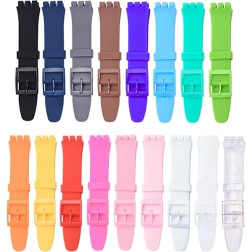 12mm 16mm 17mm 19mm 20mm Silicone Replacement Watchband for Swatch Sport Rubber Women Colorful Band Strap Bracelet Accessories
