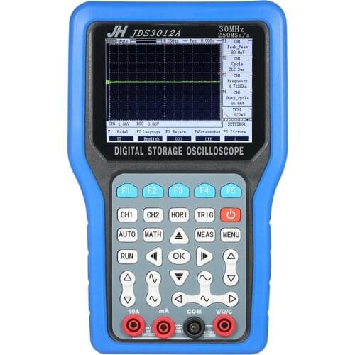 Handheld Digital Oscilloscope 2 Channels Storage usb oscilloscope logic analyzer 30MHz 250MSa/s Multimeter + Signal Generator