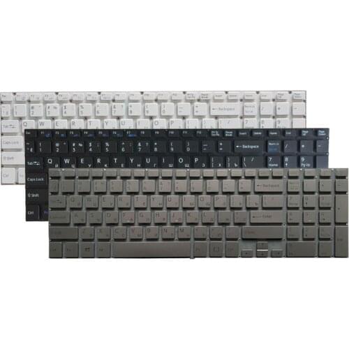 Russian laptop Keyboard for Sony VAIO SVF152C29V SVF153A1QT SVF152 SVF15A100C SVF152100C SVF153 SVF1521Q1RW White/black/silver