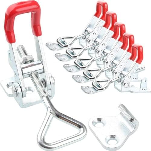 TOP Adjustable Toggle Clamp,Heavy Duty Lockable 4002 Style Toggle Latch Hasp Clamp(6Pack)