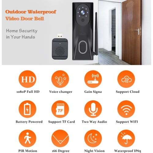 1080P Tuya Smart WiFi Doorbell 2MP Camera Outdoor Wireless Video Intercom Smart Life Home Security Door Bell Chime Two Way Audio