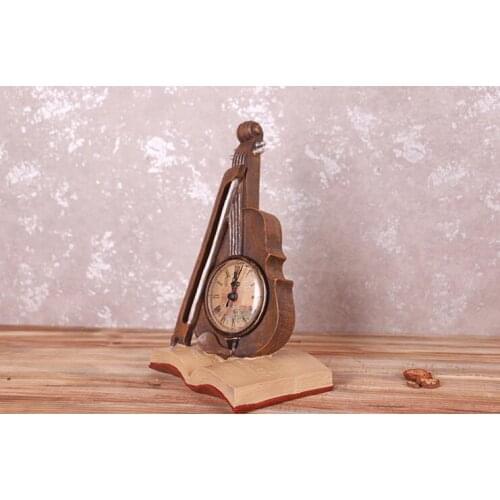 Vintage Resin Clocks Watches Figurine Decorated Clock Decorative Creative Arts Crafts Gift For Kids Home Decoration