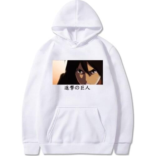 Japan Anime Attack on Giant Alan Yeager Eye Graphic Sweatshirts Men Harajuku Cartoon Street Oversized Fashion Winter Warm Hoodie