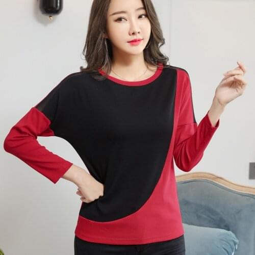 Shintimes Hollow Out Long Sleeve T Shirt Women Cotton T-Shirt Female Patchwork Korean Style Clothes 2020 Autumn Tee Shirt Femme