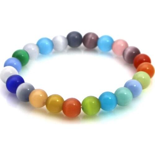 8MM Natural Stone Bracelet Pink Opal Stone WomenS Bracelets Bangles Beads Charm Bracelet Femme Jewellery Fashion