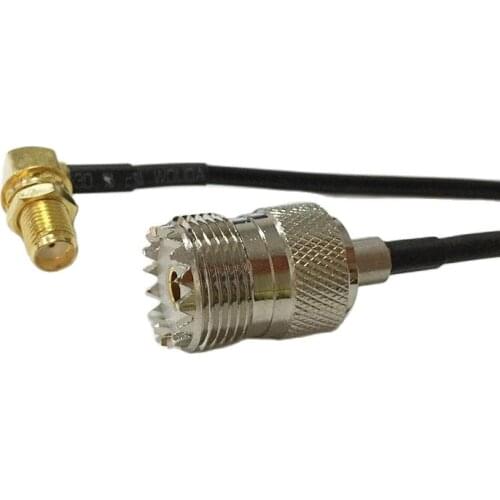 1pc New SMA Female Jack nut Right Angle To UHF Female Jack SO239 RG174 Cable 20CM 8" Adapter Wholesale Fast Ship