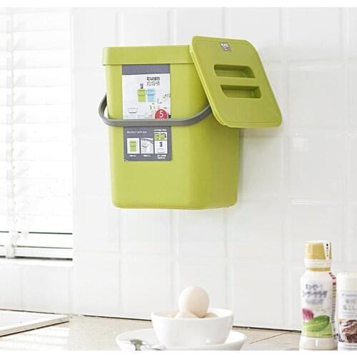 1pc Hanging Trash Bin Waste Bin Cabinet Door Wall Mounted Can Garbage Kitche Kitchen Waste Storage Trash Folding Cleaning T E5C1