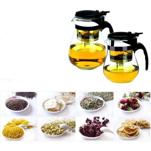 1PC Glass Kungfu Teaset Press AUTO-OPEN Art tea Cup Teapot with Infuser elegant style tea sets infuser de cha JO 1059