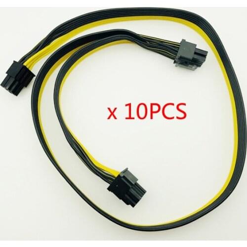 10Pcs Modular PSU Power Supply Cables PCI e Molex 6pin to 2 PCI-e 8 pin 6+2pin PCI Express Internal Splitter Ribbon Miner Cable