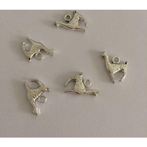 25pcs/lot 13*17MM antique silver color alloy metal Animals Alpaca charms pendant for bracelet DIY jewelry making