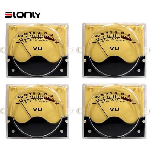 4pcs P-55SI High-precision VU Meter Head Audio DB Level Meter Power Amplifier DAC Power Sound Pressure Meter w/Backlight