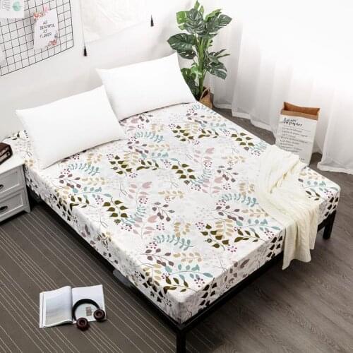 55 New Arrival Mattress Protector with Elastic Flower Printed Waterproof Mattress Cover Pad Baby Fitted Sheet Protection