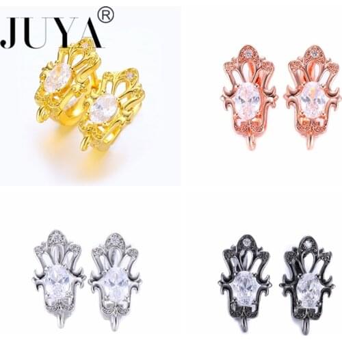 6 Styles DIY Earring Findings Earring Clasps Hooks Fittings High Quality Copper Zirconia Hook Earwire Jewelry For Women