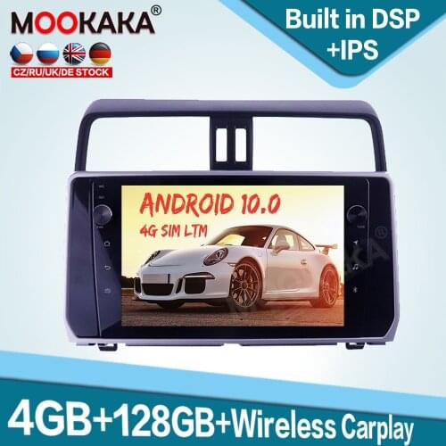 128GB Carplay Android 10.0 Car Multimedia Player for Toyota Prado 2018 2019 Auto Radio GPS Navigation Audio Stereo Head Unit DSP