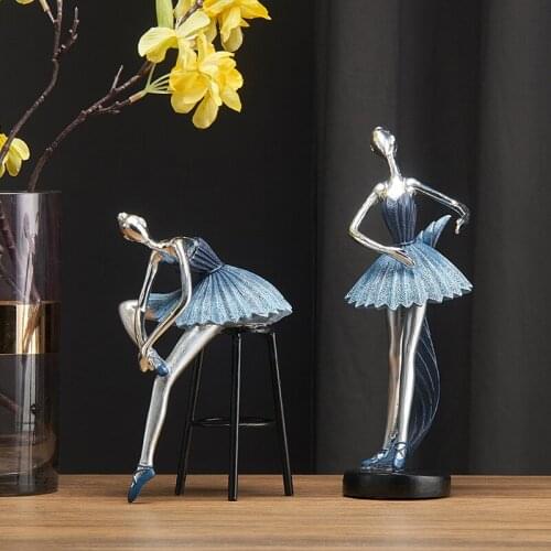 Ballet miniature figurines abstract art dancer girl statue ballerina resin sculpture model home office decoration ornaments