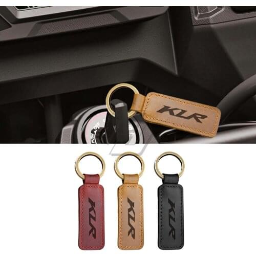 Motorcycle Keychain Real Cowhide Key Ring Case for Kawasaki KLR KLR650 Motorbike
