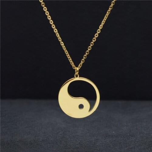 Collier Femme 2020 Minimalist Neckaces For Women Boho Jewelry Stainless Steel Yinyang Necklace Best Friend Gift
