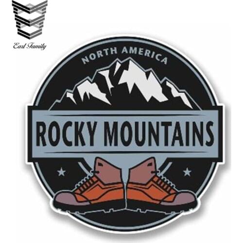 EARLFAMILY 13cm x 13cm Car Sticker Rocky Mountains Vinyl Sticker NORTH AMERICA Laptop Travel Luggage Waterproof Car Styling