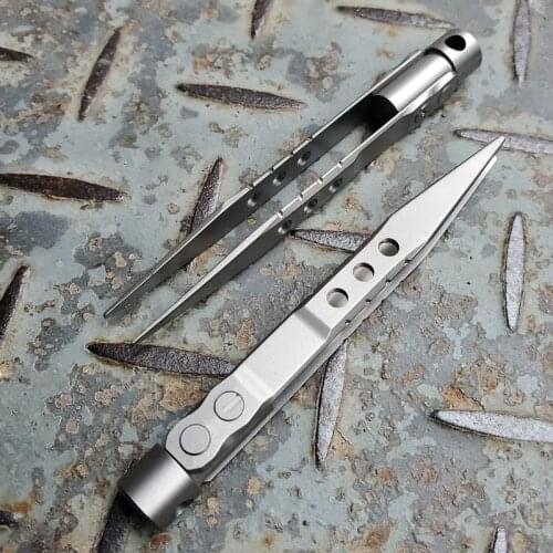 EDC Titanium Alloy Tweezers Tactical Defense Outdoor Multi-function Tool Tweezers