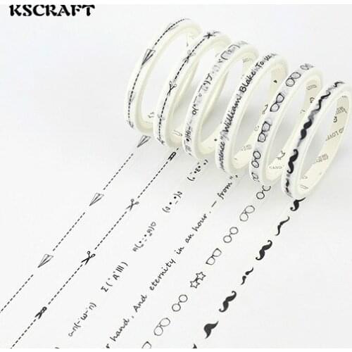5mm*7m Adhesive Tape for Scrapbooking DIY Craft Sticky Deco Masking Japanese Paper Washi Tape White Series