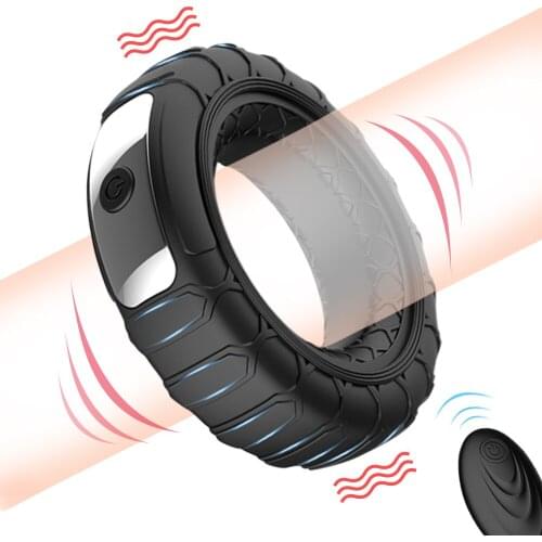 Penis Ring Vibrators Silicone Cock Ring Delay Ejaculation 10 Frequency Vibrating Dick Ring Penis Erection Erotic Sex Toy for Men