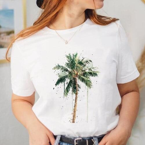 Watercolor Style Lovely Tee Fashion Women Lady Graphic T Shirt Female Short Sleeve Cartoon Top New Clothing T-shirt Clothing