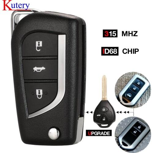 Kutery 315mhz ID68 Chip Flip Remote Car Key from 2010 2011 2006 2008 2009 for Toyota Corolla camry HIGHLANDER rav4 CROWN