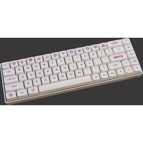 H7JF Mechanical Keyboard Keycaps Violet on Cream Theme XDA Profile 137 Keys Compatible Cherry MX Kailh Gateron Switches