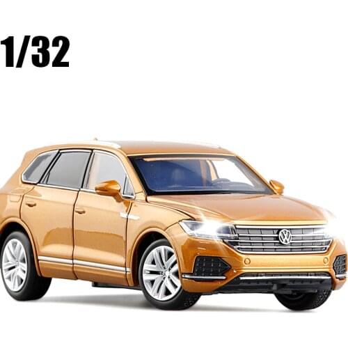 High Simulation 1/32 VW Touareg SUV Toy Vehicles Model Alloy Children Toys Genuine License 6 Open Door Car Collection Kids Gift