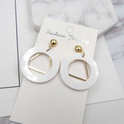 Fashion Jewelry Geometric Earrings Triangle Round Rubber Double Exaggeration Simple Women Long Earrings Bohemian Earrings