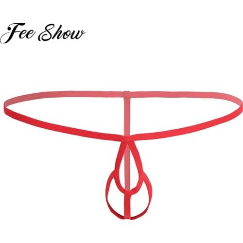 Gay Mens Lingerie Thongs G-strings Crotchless Strappy Hollow Out Open Butt Bikini Sissy Panties Erotic Underwear with Penis Hole
