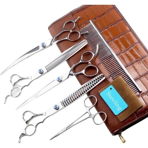 8 Inch High Grade Silver Japanese 440C Stainless Steel Pet Scissors Grooming Set