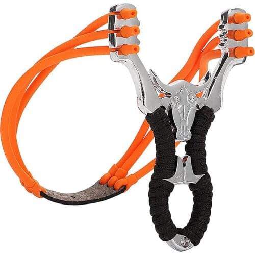 High-quality Alloy Steel Hunting Slingshot Set Rubber Band Professional Catapult Slingshot Outdoor Hunting Game