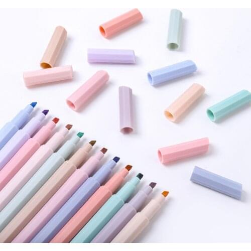 Fromthenon Protect Eye Color Highlighter Pen Set Soft Head Highlighters for School Student Planner Journal Marker Pen Stationery