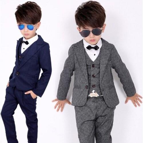 Formal Boys Party Clothes Classic Tuxedo Children Wedding Suits Dresses Kids Festive Costume Elegant Baby Boy Birthday Uniform