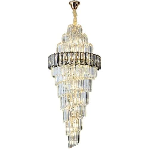 New Modern Staircase K9 Crystal Chandelier Corridor Crystal Lamp Luxury Home Decoration Indoor Lighting Long Chain Lamps