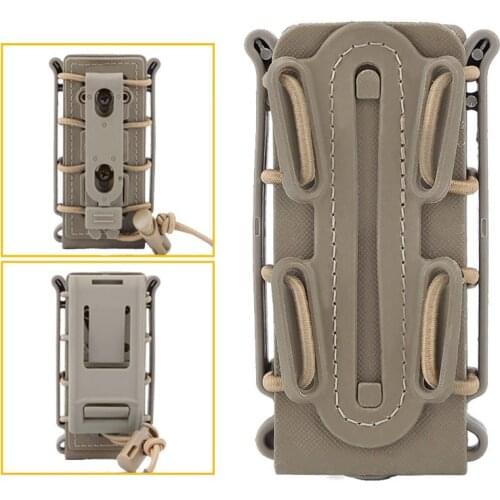 Outdoor Molle Tactical Single Rifle Mag Pouch Bag Magazine Pouch Bags Rifle Pocket 9MM with Belt Clip Fast Mag Hunting Holster