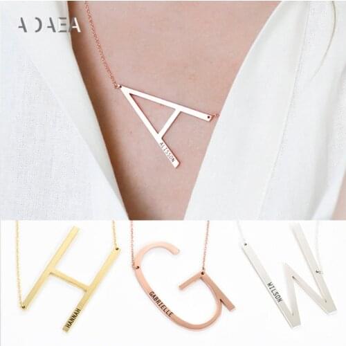 Sideways Initial Necklace • Large Initial Necklace • Oversized Letter Necklace • Monogram Necklace • Custom Bridesmaids Gifts