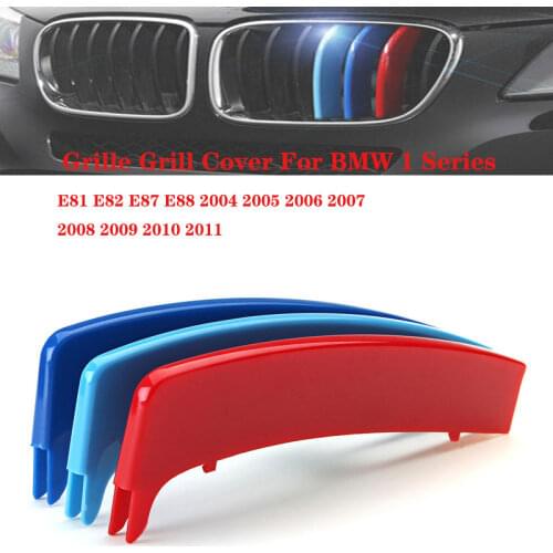 Front Kidney Grill Grille Cover 3D Sport M Style Color Grille Grill Cover Clip Trim For BMW 1 Series E81 E82 E87 E88 2004-2011