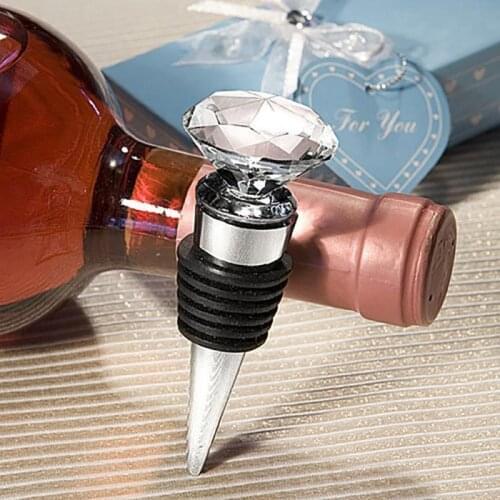 Bottle Stopper Wine Storage Crystal Glass Plug Reusable Vacuum Sealed Bottle Cap Champagne Stopper Wine Gifts Bar Tools