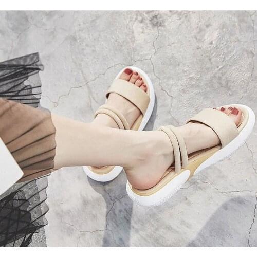 Soft soled sports sandals womens new versatile two summer womens shoes thick soled flat sandals open toe shoes