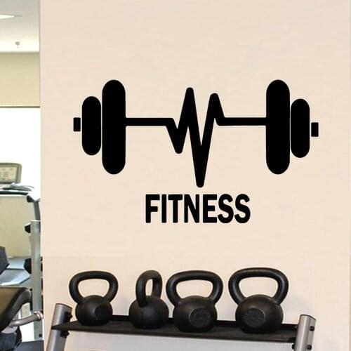 Modern Gym Wallpaper Home Decoration Wall Sticker Art Decoration DIY Fitness Vinyl Decals Mural Bedroom Posters Removable P77