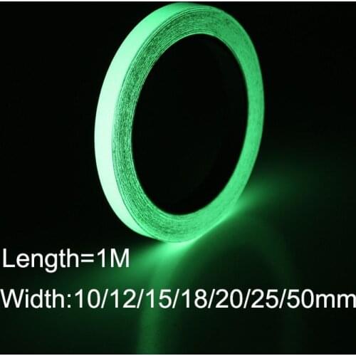 1Mx 10/12/15/18/20/25/50mm Luminous Tape Glow Tape Reflective tape reflective material Fashion DIY Safety Sticker Self-Adhesive