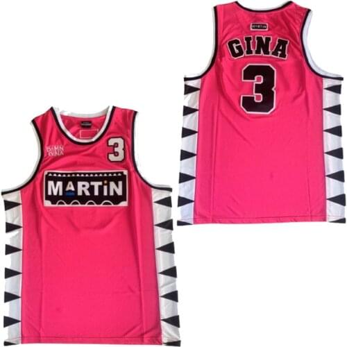 BG basketball jerseys MARTIN 3 GINA Embroidery sewing Outdoor sportswear Hip-hop culture movie PINK summer