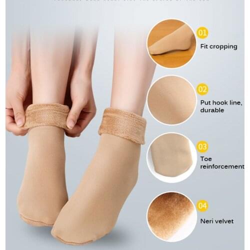 1pair New Winter Warm Thicken Thermal Socks Wool Cashmere Snow Sold Seamless Sock Velvet Soft Boots Floor Sleeping Socks