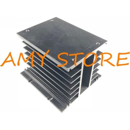 1pcs Black Aluminum Heat Sink For 3 Phase Solid State Relay SSR Heat Dissipation Cooler Radiator 105 x 99 x 80mm